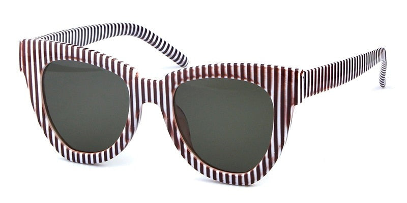 Calanovella Vintage Retro Cat Eye Sunglasses Leopard Big Frame Cateye