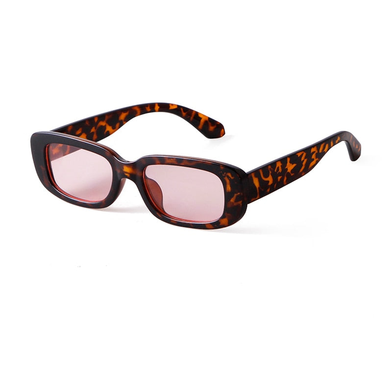 Calanovella Retro Vintage Rectangle Sunglasses Women Classic Leopard