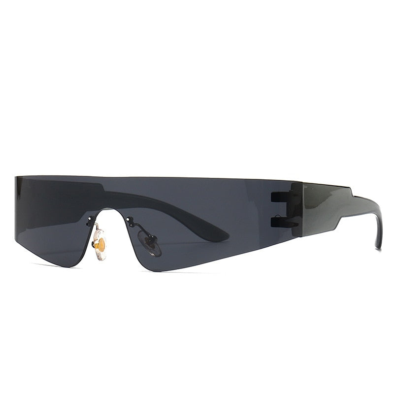 Calanovella Trendy Fashion Futuristic Mirrored Lens Sunglasses  UV400
