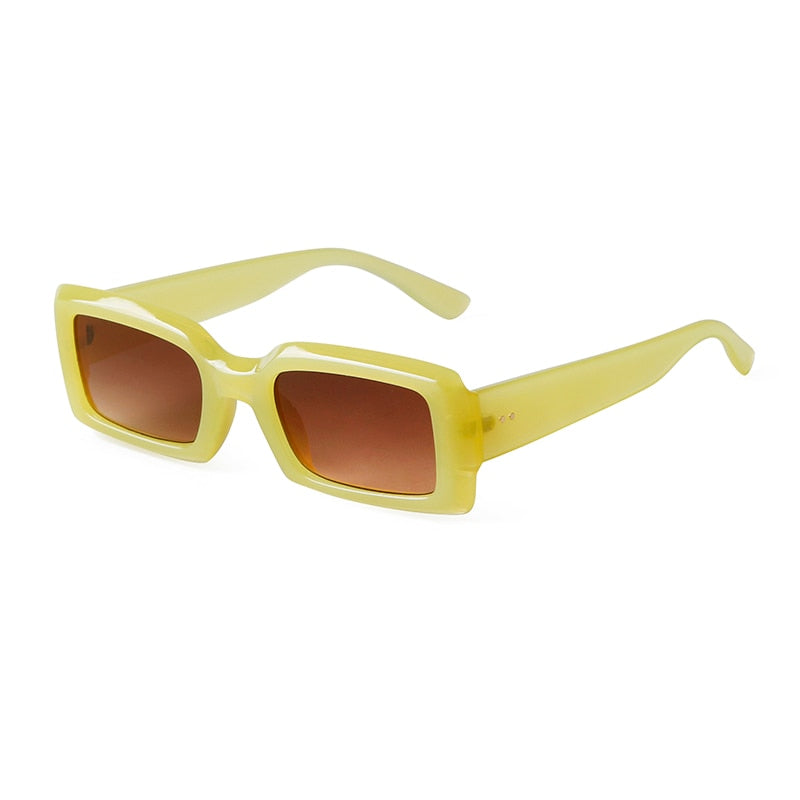 Calanovella Retro 90s Nude Rectangle Sunglasses UV400