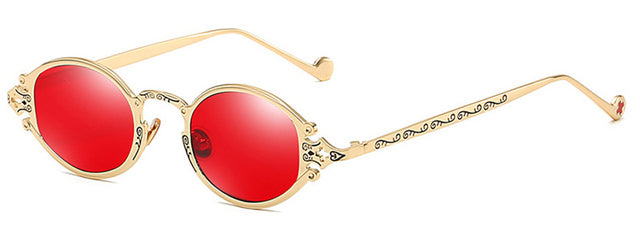 Calanovella Ins Popular Small Gothic Oval Punk Sunglasses for Men