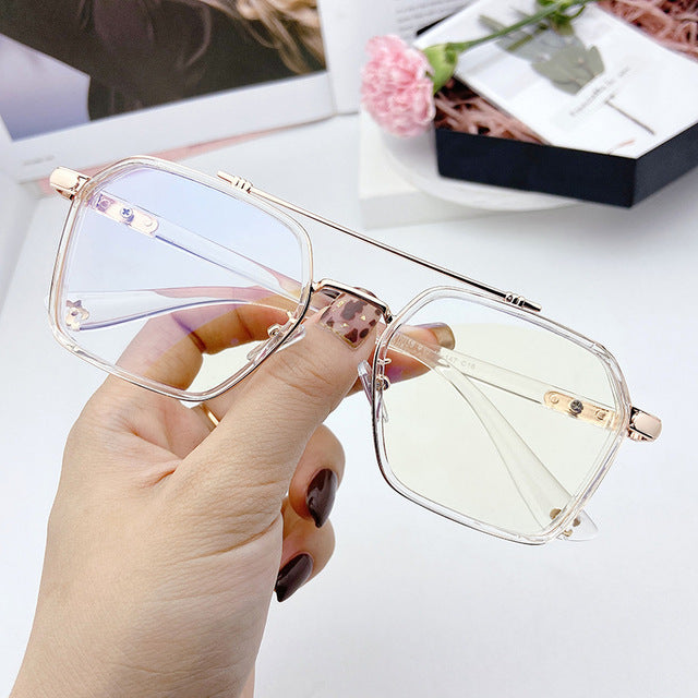 Calanovella Retro Anti-Blue Light Square Glasses Frame Brand Designer