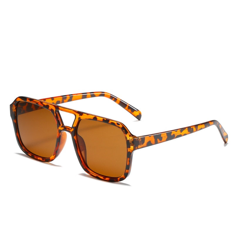 Calanovella Classic Retro Double Bridges Square Sunglasses UV400