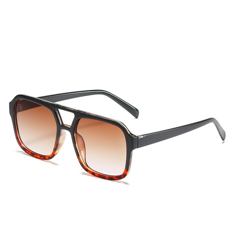 Calanovella Classic Retro Double Bridges Square Sunglasses UV400