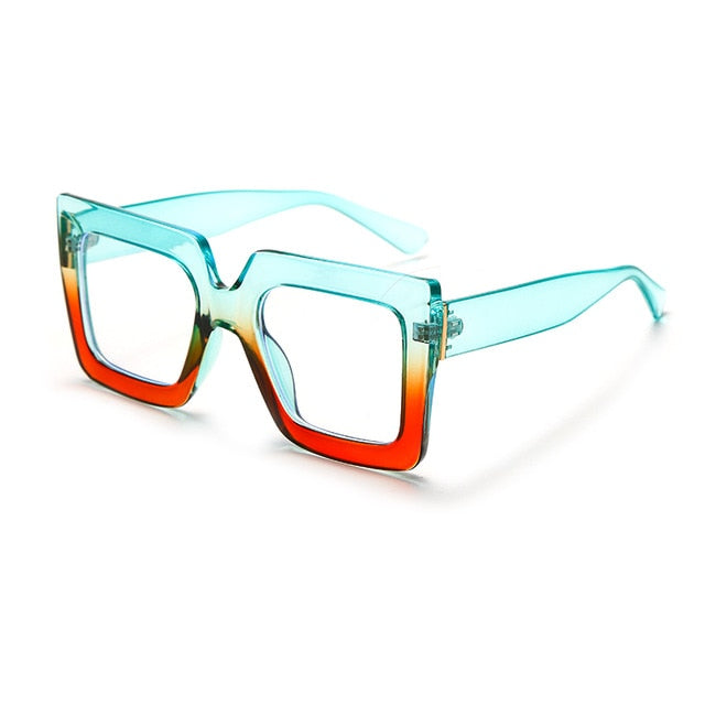 Calanovella Retro Oversized Square Blue Light Glasses Women Stylish