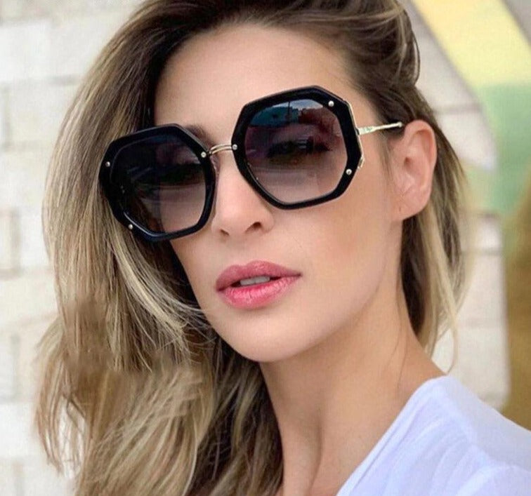 Calanovella Oversize Hexagon Sunglasses Designer Fashion Gradient