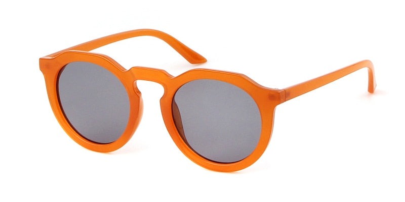 Super Oversized Round Sunglasses Hippie Color Lens Retro Circle Glasses - 1  Orange Lens - Gold Frame - C518ZG4YLYH