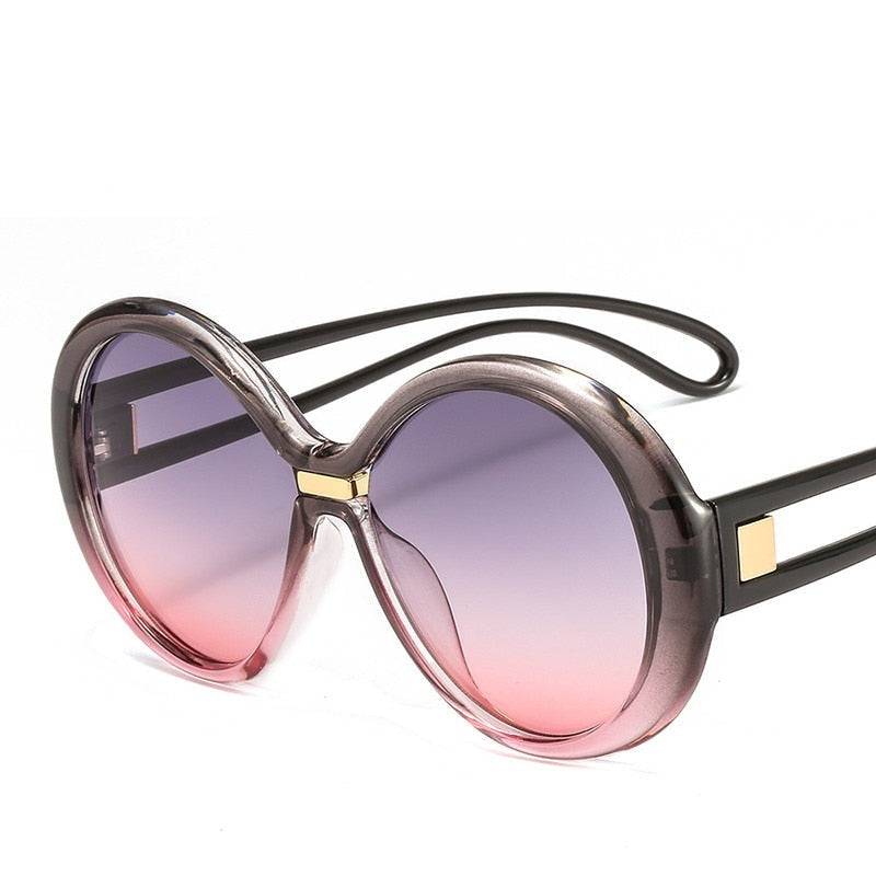 Calanovella Fashion Oversized Round Sunglasses Vintage Colorful Oval Lens Eyewear Popular Sun Glasses Shades UV400