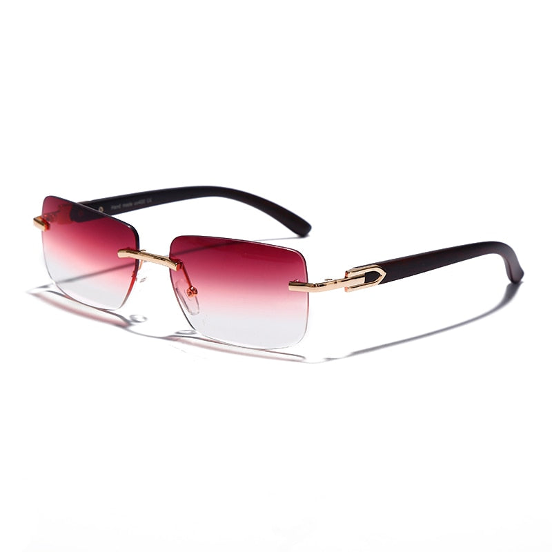 Calanovella Rimless Rectangle Sunglasses Mens Womens Frameless