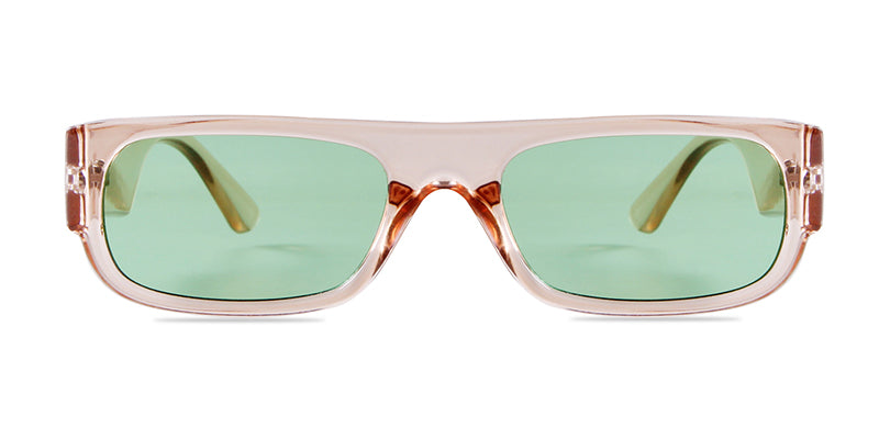 Calanovella Trendy 90s Rectangle Sunglasses Women Men Rectangular Vintage Retro Orange Lens Square Sun Glasses Shade UV400