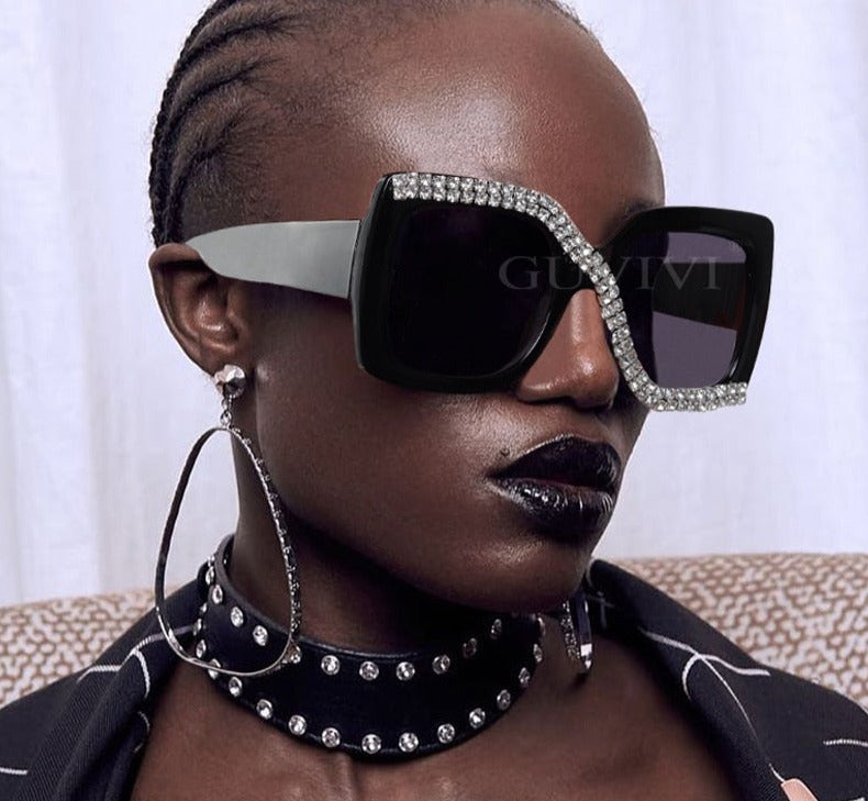 Calanovella Diamond Square Sunglasses Women Luxury Vintage Polarized