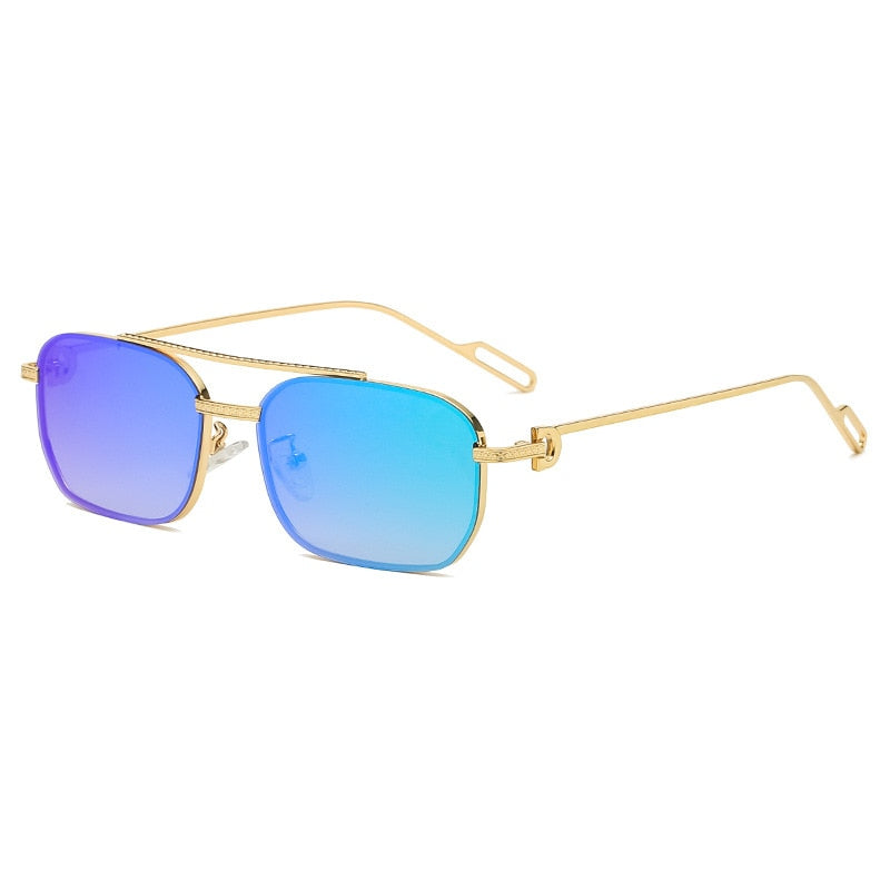 Calanovella New Steampunk Mirror Sunglasses For Men Women Unisex Rectangular Sun Glasses Vintage Punk Colorful Shades UV400
