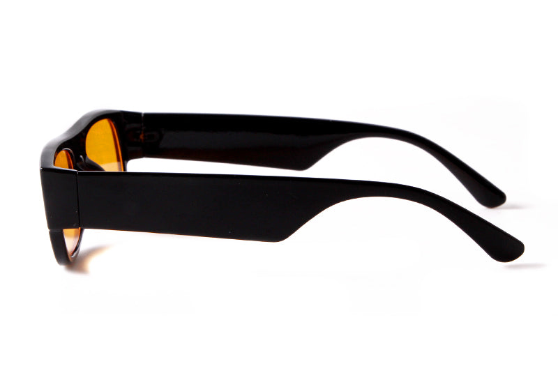 Calanovella Trendy 90s Rectangle Sunglasses Women Men Rectangular Vintage Retro Orange Lens Square Sun Glasses Shade UV400