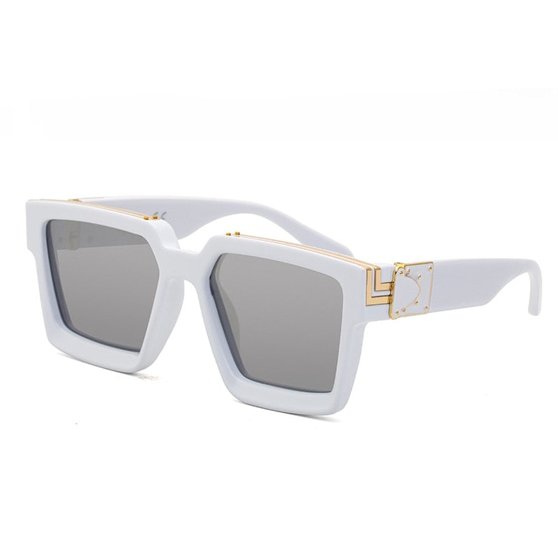 Calanovella Retro Steampunk Square Sunglasses For Men Women Unisex Classic Trendy Sun Glasses UV400