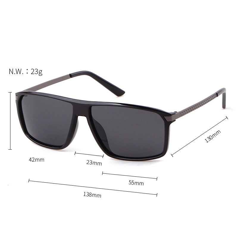 Calanovella New Rectangle Polarized Sunglasses Men Brand Design