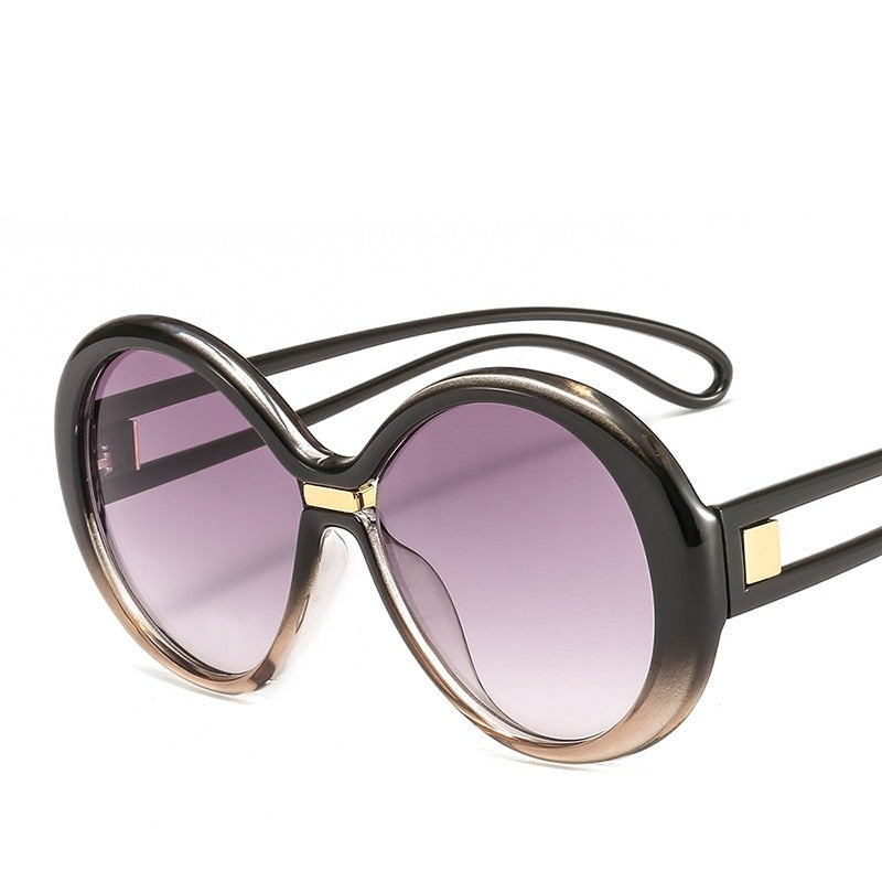 Calanovella Fashion Oversized Round Sunglasses Vintage Colorful Oval