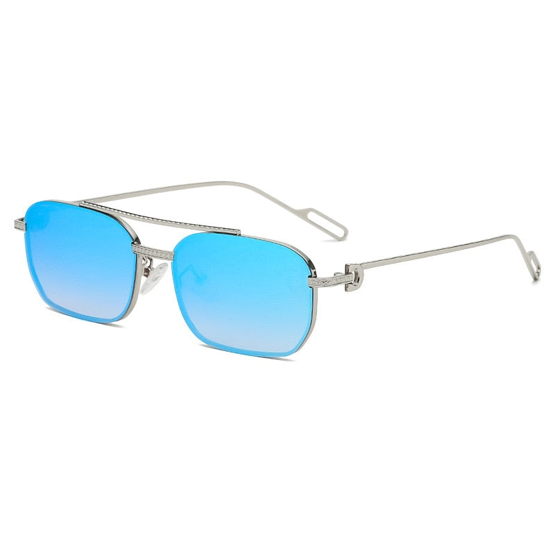 Calanovella New Steampunk Mirror Sunglasses For Men Women Unisex Rectangular Sun Glasses Vintage Punk Colorful Shades UV400