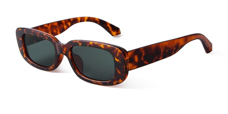 Calanovella Retro Vintage Rectangle Sunglasses Women Classic Leopard