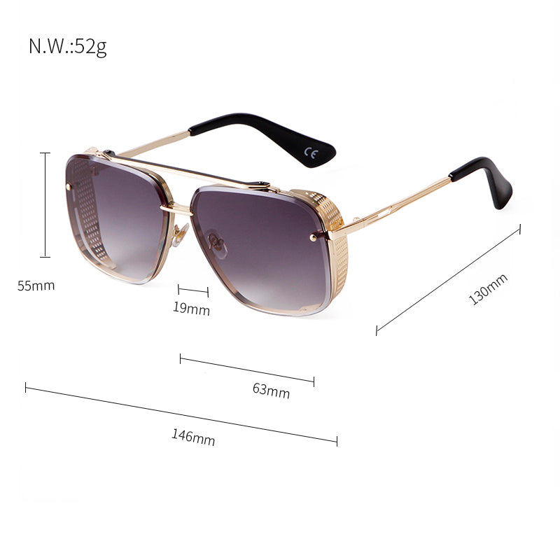 Calanovella Fashion Trendy Gradient Square Pilot Sunglasses for Women