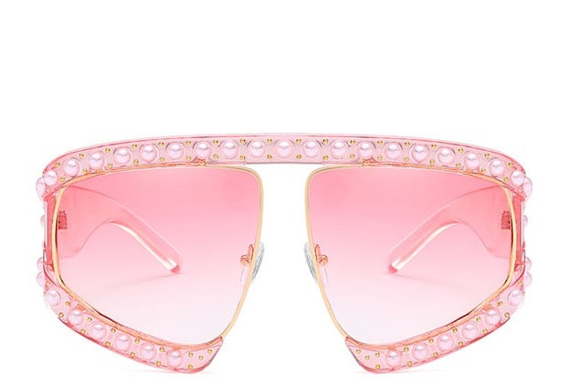 Calanovella Pearl Cat Eye Sunglasses Women Brand Designer Steampunk