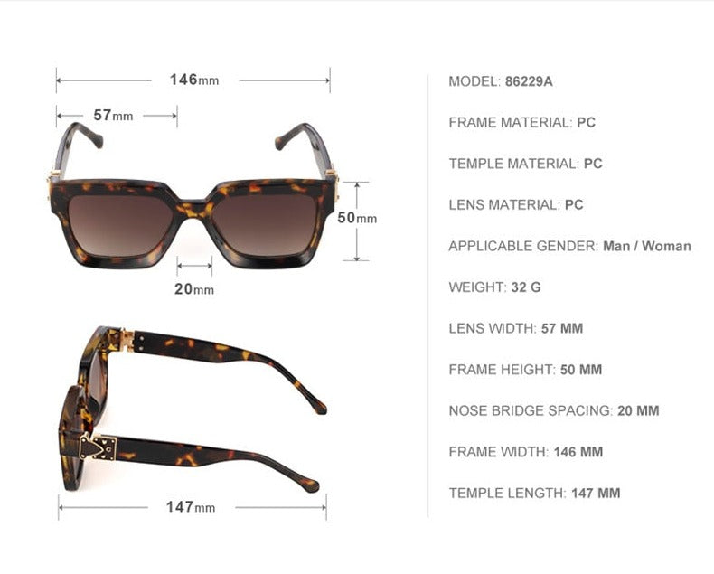 Calanovella Cool Classic Retro Square Sunglasses UV400