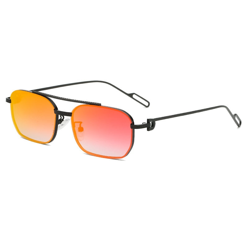 Calanovella New Steampunk Mirror Sunglasses For Men Women Unisex Rectangular Sun Glasses Vintage Punk Colorful Shades UV400