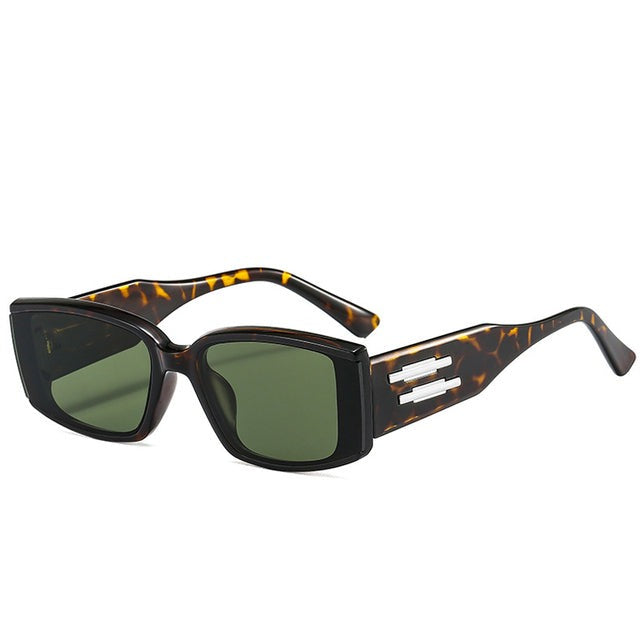 Calanovella Luxury Brand Designer Polarized Rectangle Sunglasses Metal Line Decor Wide Arm Eyeglasses Square Rectangular Frame Punk Party Shades UV400