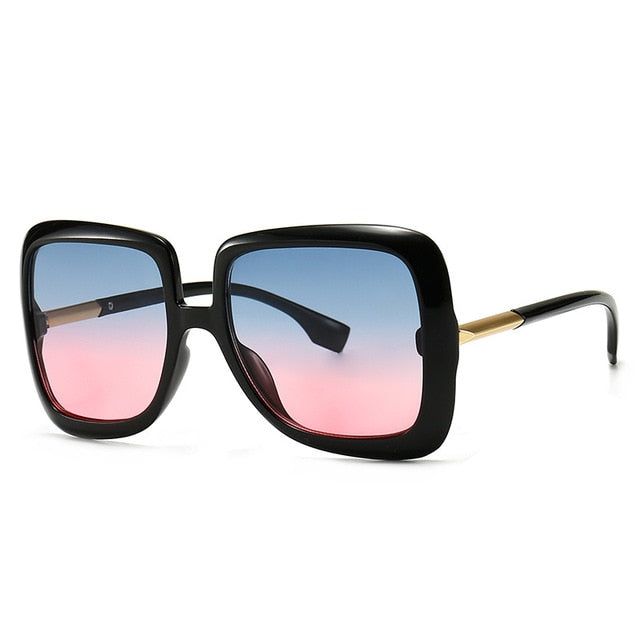 Calanovella Men Women Sunglasses Cool Eighties Retro Oversized Square 2020 Men Womens Stylish Vintage Fashionable Big Large Frame Shades UV400 black a,black b,blue yellow,blue pink,yellow stripes,leopard 34.99 USD