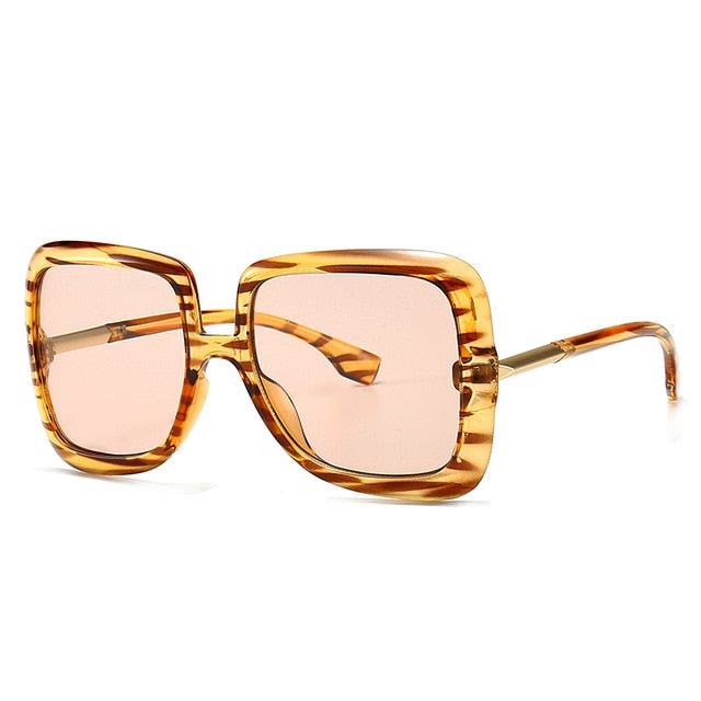 Calanovella Men Women Sunglasses Cool Eighties Retro Oversized Square 2020 Men Womens Stylish Vintage Fashionable Big Large Frame Shades UV400 black a,black b,blue yellow,blue pink,yellow stripes,leopard 34.99 USD