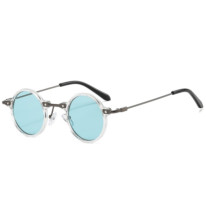 Calanovella Retro Steampunk Small Round Sunglasses Women Fashion Clear