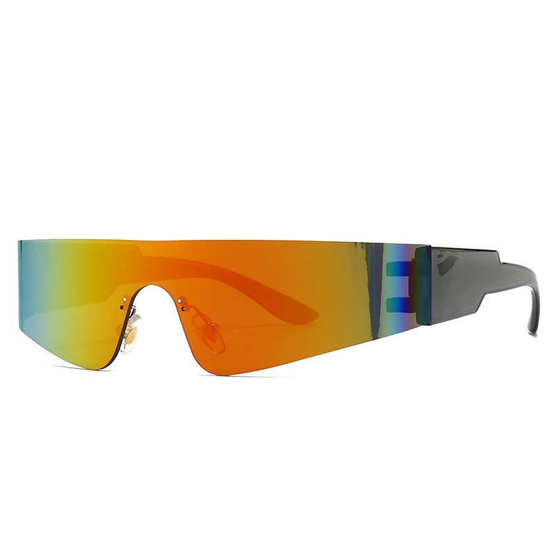 Calanovella Trendy Fashion Futuristic Mirrored Lens Sunglasses  UV400