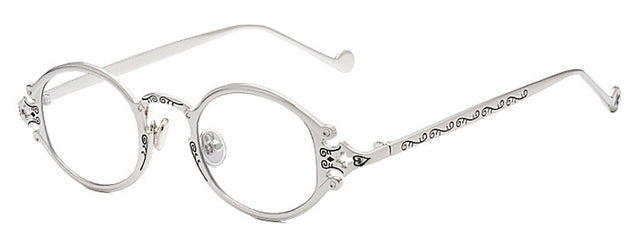 Calanovella Ins Popular Small Gothic Oval Punk Sunglasses for Men Womens Retro Metal Steampunk Sun Glasses