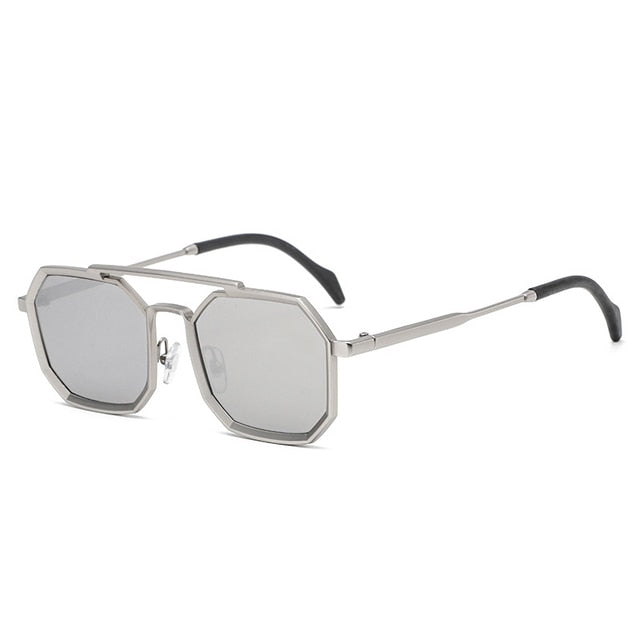 Calanovella Retro Double Bridges Polygon Square Fashion Sunglasses UV400