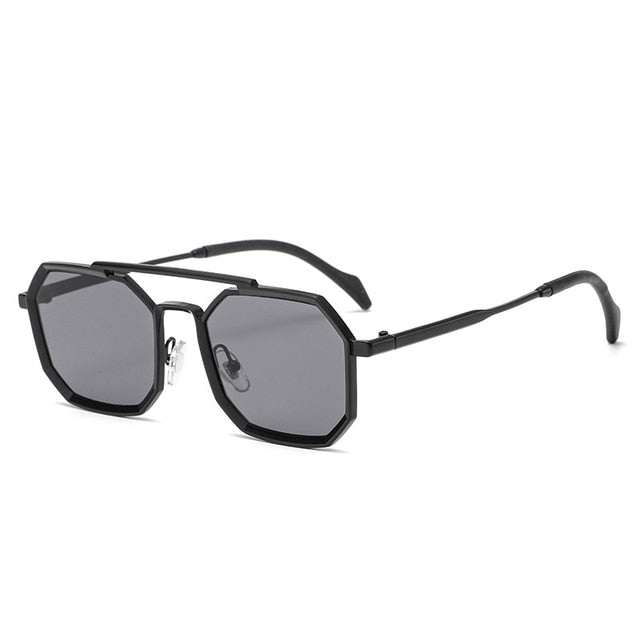 Calanovella Retro Double Bridges Polygon Square Fashion Sunglasses UV400