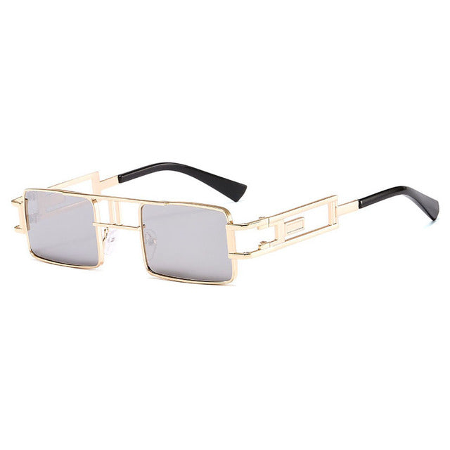 Calanovella Retro Punk Rectangular Sunglasses Men Women Fashion Hollow