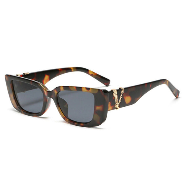 Calanovella Retro Small Rectangle Sunglasses Cool Colors Gradient Sun