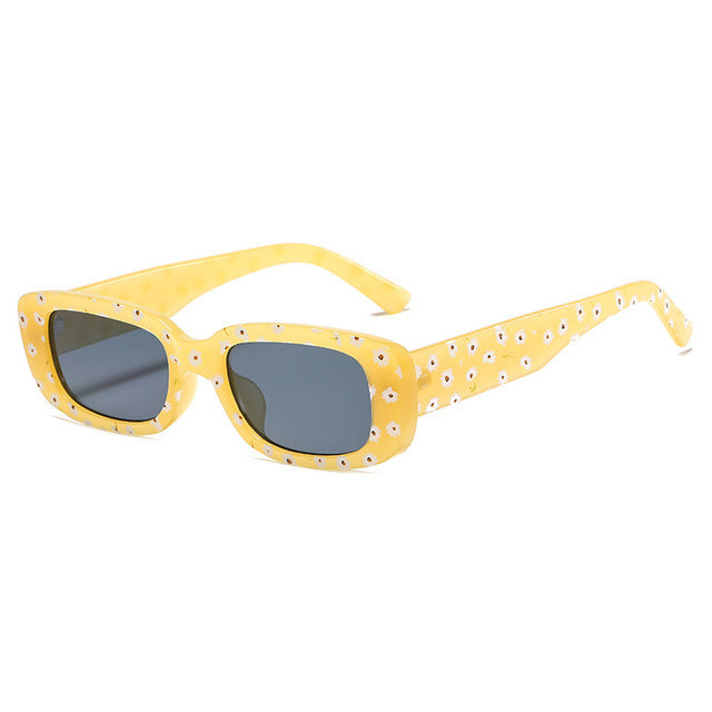 Calanovella Cool Vintage Small Rectangle Sunglasses Macaron Matte Sun