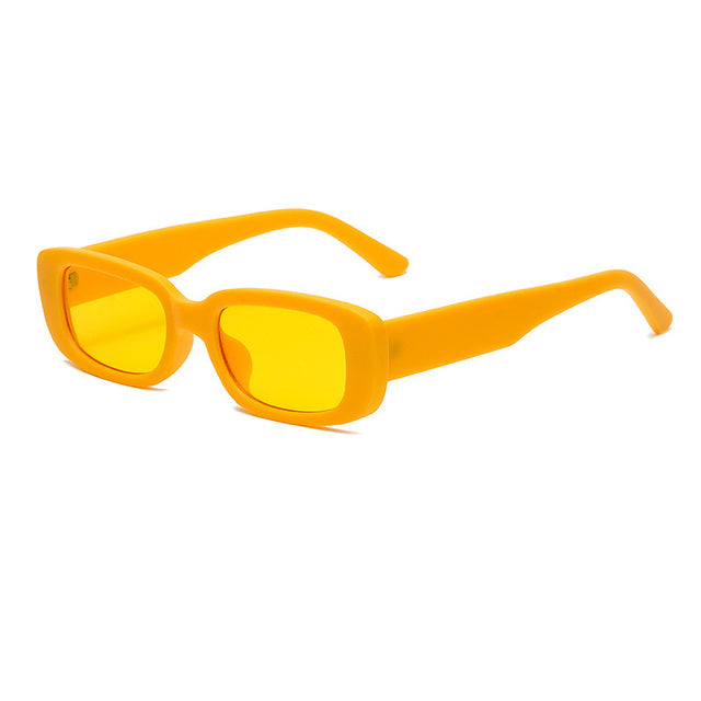Calanovella Cool Vintage Small Rectangle Sunglasses Macaron Matte Sun