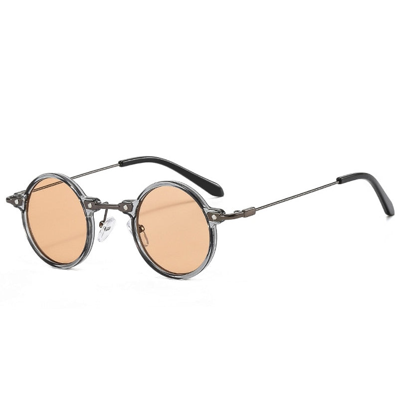 Calanovella Retro Steampunk Small Round Sunglasses Women Fashion Clear