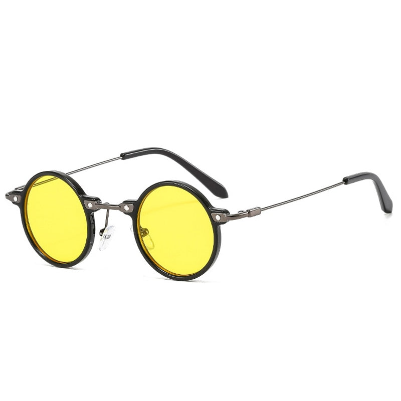 Calanovella Retro Steampunk Small Round Sunglasses Women Fashion Clear