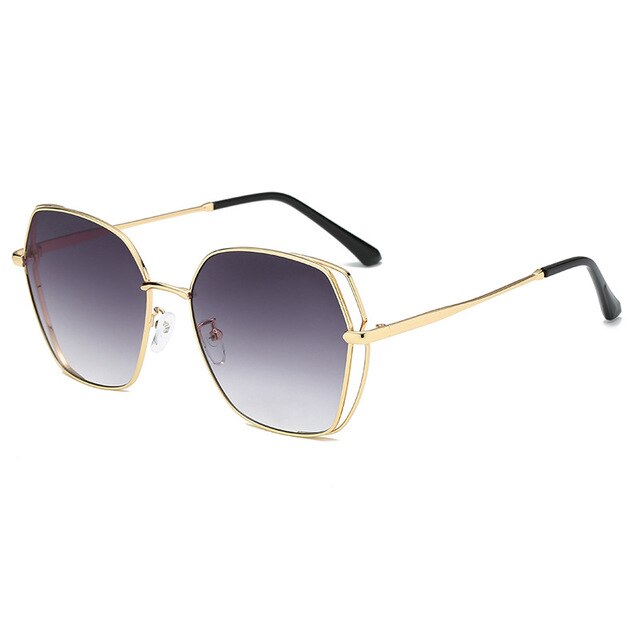 Calanovella Fashionable Men Women’s Square Sunglasses Hot Big Frame Metal Eyewear Gradient Shades Glasses UV400 black,blue,pink,gray,gold,brown 39.99 USD