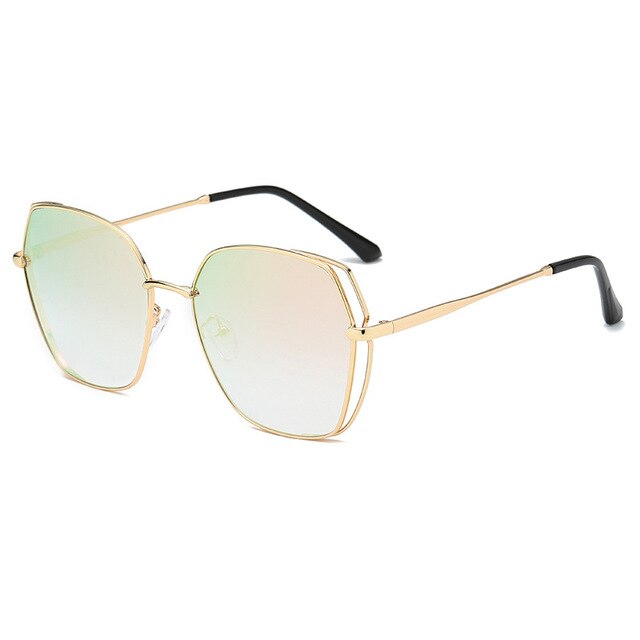 Calanovella Fashionable Men Women’s Square Sunglasses Hot Big Frame Metal Eyewear Gradient Shades Glasses UV400 black,blue,pink,gray,gold,brown 39.99 USD