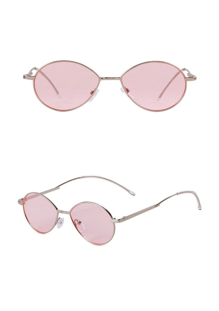 Calanovella Fashion 90s Oval Skinny Sunglasses Designer Retro Vintage