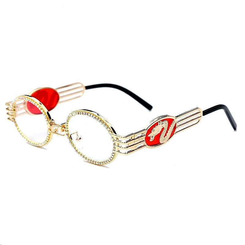 Calanovella Stylish Oval Crystal Rhinestones Sunglasses