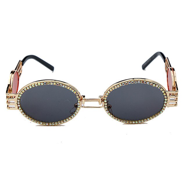 Calanovella Stylish Oval Crystal Rhinestones Sunglasses