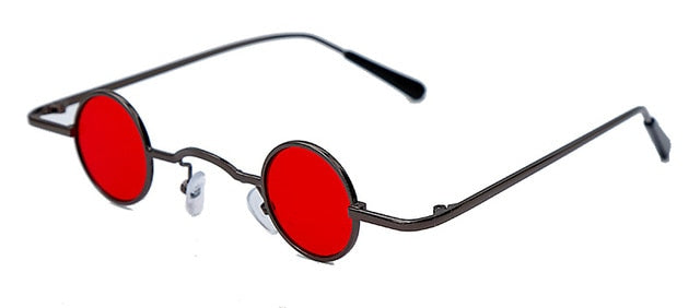 Calanovella Fancy Steampunk Round Sunglasses Funky Steampunk Small Punk Sunglasses for Men Women Vintage Eighties Retro Tiny Oval Round Sun Glasses red,yellow,black,clear black frame,clear gold frame,gold black,pink,champagne 34.99 USD