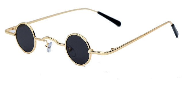Calanovella Fancy Steampunk Round Sunglasses Funky Steampunk Small Punk Sunglasses for Men Women Vintage Eighties Retro Tiny Oval Round Sun Glasses red,yellow,black,clear black frame,clear gold frame,gold black,pink,champagne 34.99 USD