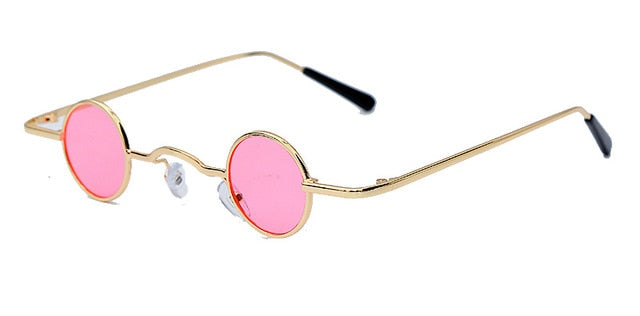 Calanovella Fancy Steampunk Round Sunglasses Funky Steampunk Small Punk Sunglasses for Men Women Vintage Eighties Retro Tiny Oval Round Sun Glasses red,yellow,black,clear black frame,clear gold frame,gold black,pink,champagne 34.99 USD