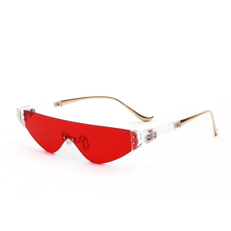 Calanovella Two Toned Rimless Sunglasses Women 2020 Triangular Small Punk Vintage Sunglasses Eighties Retro Men Sun Glasses Eyewear red,yellow,gray,silver 34.99 USD