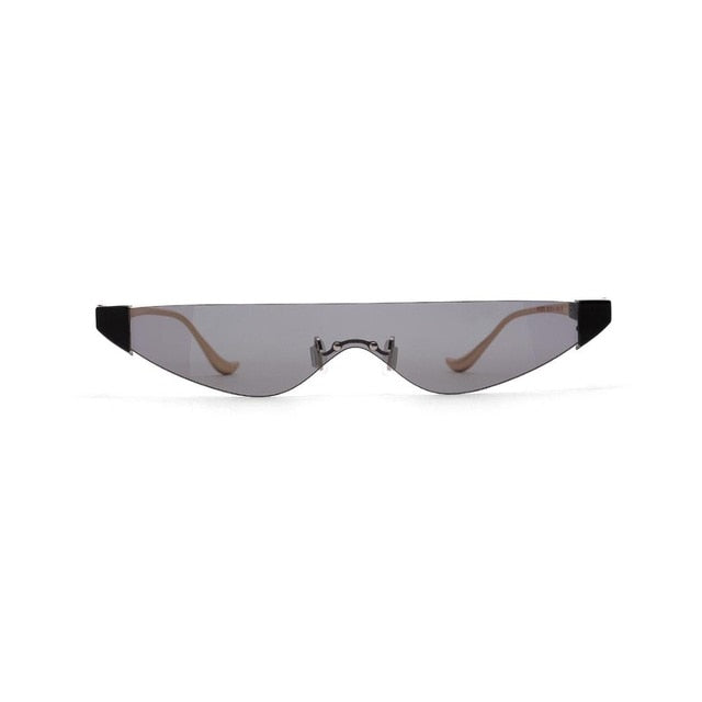 Calanovella Two Toned Rimless Sunglasses Women 2020 Triangular Small Punk Vintage Sunglasses Eighties Retro Men Sun Glasses Eyewear red,yellow,gray,silver 34.99 USD
